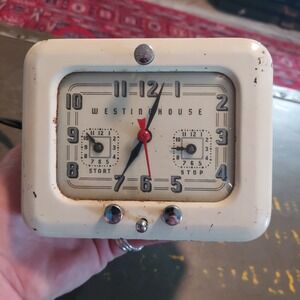 Vintage Westinghouse TC-81 Electric Appliance Timer Clock Cream Art Deco 115V